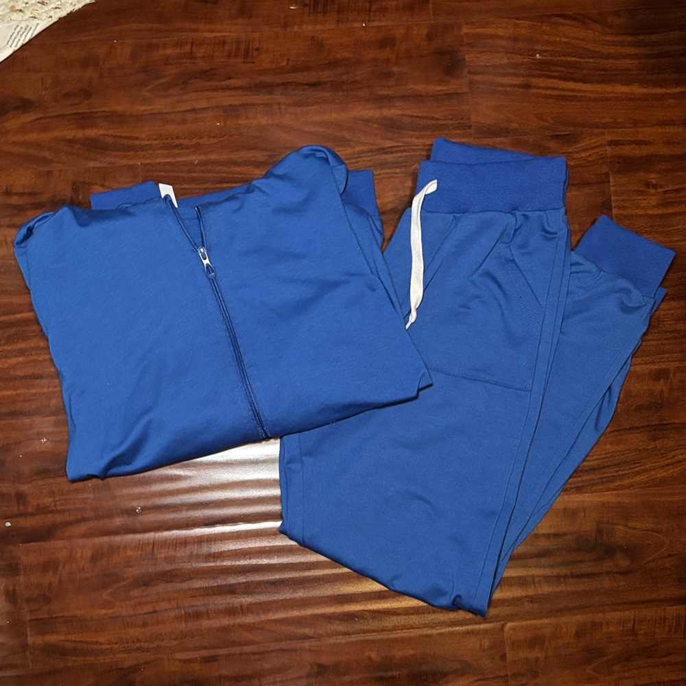 Blue Zip-Up Hoodie and Joggers Set